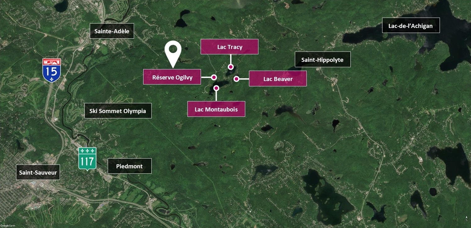 Map - Réserve Ogilvy - Maisons à St-Hippolyte